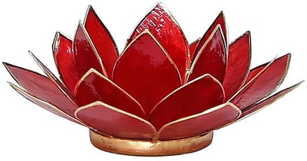 Lotus sfeerlicht rood 1e chakra goudrand (1 stuks)