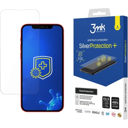 3mk Screen Protector for iPhone 13 Mini Antibacterial Screen for Gamers from the Silver Protection+ series
