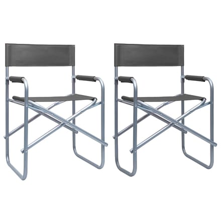 vidaXL - Regisseursstoelen - 2 - st - staal - grijs