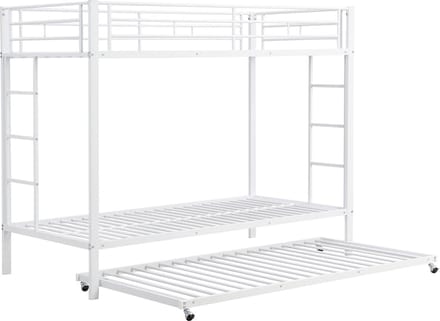 Gotagee Stapelbed 90 x 200 cm met metalen frame jeugdbed met uitschuifbed