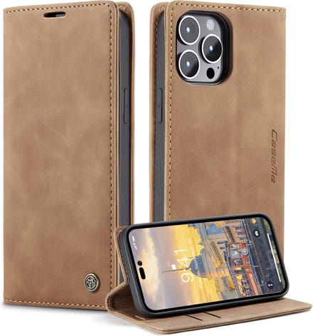 Caseme Retro Wallet Case hoesje geschikt voor iPhone 14 Pro Max - bruin