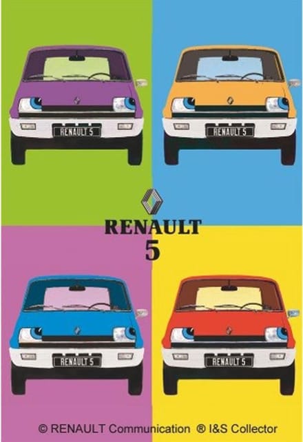 Metalen Bord 30x40 Renault R5 Pop Art