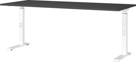 Bureau Galileo Wit - Grafiet - 180x80cm - Hoogte 91 cm - In hoogte verstelbaar