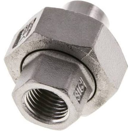 Rechte Koppeling Rp1/4 '' Binnendraad X 13.5mm Laseind RVS Conische Afdichting 16bar