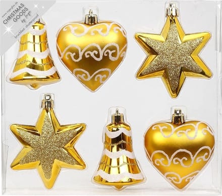 Christmas goods kersthangers - 6x - figuurtjes - goud - 9 cm - kerstversiering