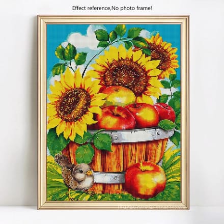 Peinture Diamant 5D Tournesol Broderie Diamant Ronde Complète Vente Image de Fleur 20X30 yellow