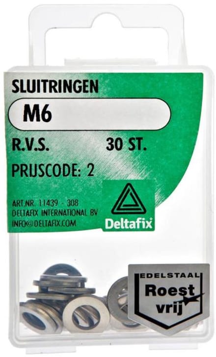Deltafix - Sluitringen m10x20 2 rvs 12st