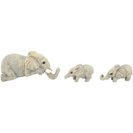 Schattig Olifantenbeeld Decoratief Ornament Handgeschilderd Hars Moeder Baby's Olifantenbeeldjes voor beige