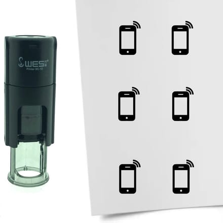CombiCraft Stempel Smartphone 10mm rond - Zwarte inkt