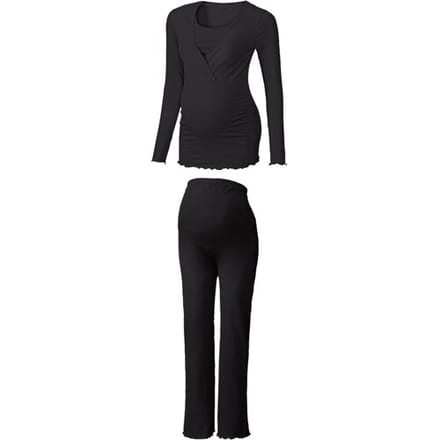 ESMARA Dames zwangerschapspyjama (Zwart, XS (32/34))