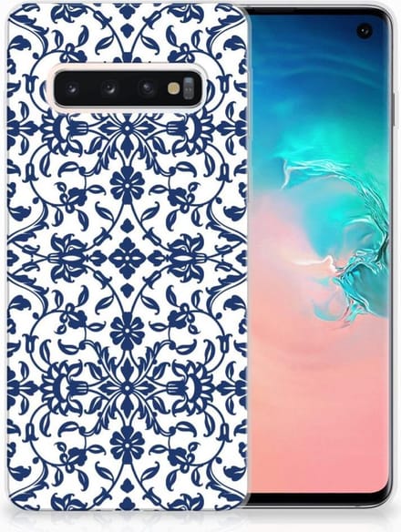 Samsung Galaxy S10 TPU Case Flower Blue