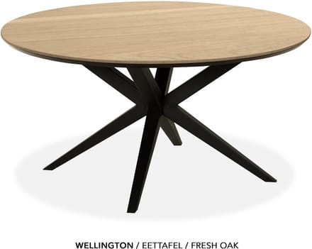 Maxfurn - Eettafel rond met verjongde rand | Zeer krasvast | Kleur: Fresh oak | diameter 130cm