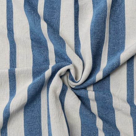 Riviera Maison Plaid Blauw/wit verticale streep - Julius decoratief deken 180 cm