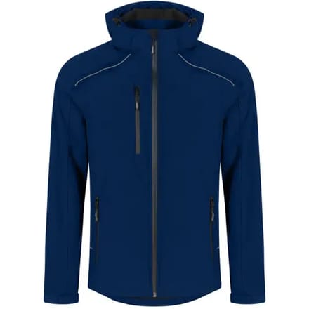 Men's Softshell Outdoorjas met afneembare capuchon Navy - M