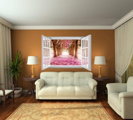 Flowers Pink Background Photo Wallcovering