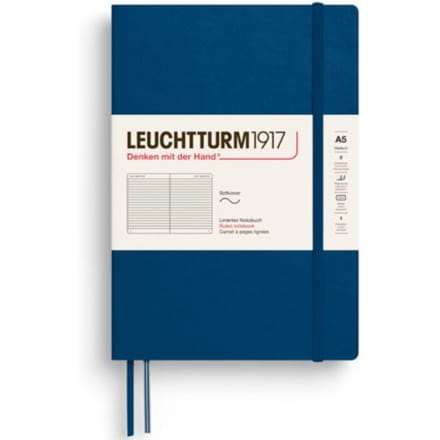 Leuchtturm1917 notitieboekje, softcover, medium a5, gelinieerd, indigo