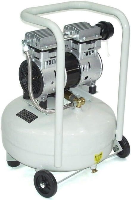 Stille Air Compressor - Fluister Compressor Werkplaats Compressor - Klusjes Thuis - Olievrij V2 Cilinder - 24 liter - Grijs