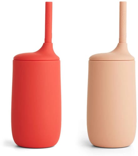 Liewood Dylan tuitbeker 2-pack Apple red/tuscany rose mix