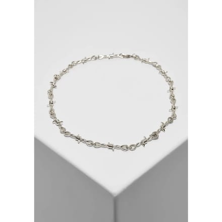 Urban Classics - Gothic Halsketting - Barbed Wire Necklace - zilverkleurig