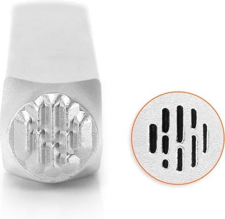 Slagstempel textuur van verticale lijnen | Hoogte 6mm