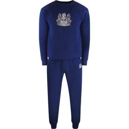 Aquascutum Iconic Crest Marineblauwe Trainingsset Met Ronde Hals