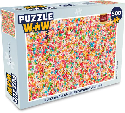 Puzzel Suikerballen in regenboogkleur - Legpuzzel - Puzzel 500 stukjes