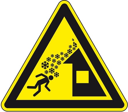 Waarschuwingssticker daklawine - ISO 7010 - W040 200 mm