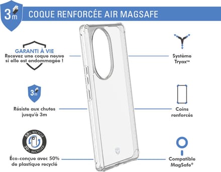 Force Case, Hoesje geschikt voor Honor 200 - AIR Versterkt Tryax System 3M, Transparant