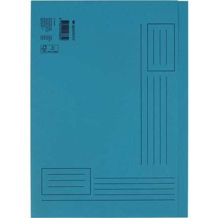 Vouwmap Quantore A4 ongelijke zijde 250gr blauw
