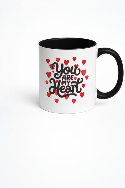 You Are My Heart" Mok met Rode Hartjes - Romantisch Keramisch Cadeau