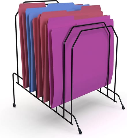 Bureau Dossier Sorteerder - Documenten Organizer - Kantoor Organisatie - 8 Vakken Helling - Zwart