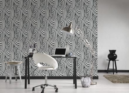 Retro behang zwart wit 953511