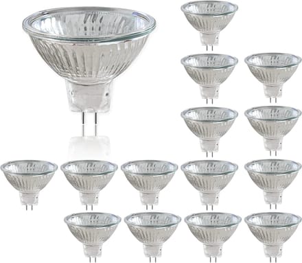 Set van 15x Halogeenlampen MR16 – 35W GU5.3 – Warm Wit – Dimbaar – 12V