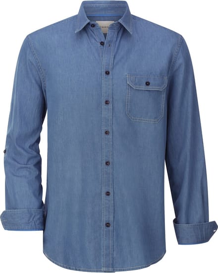 Babista herren Denim Overhemd - 47/48 - lichtblauw - Plus Size