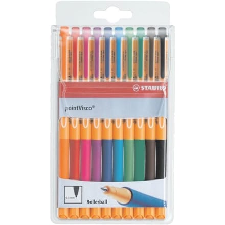 STABILO pointVisco - Rollerball - Medium 0,5 mm - Etui Met 10 Kleuren