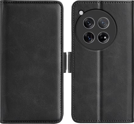MobyDefend Hoesje - Geschikt voor OnePlus 12 - Luxe Wallet Book Case (Sluiting Zijkant) - Zwart
