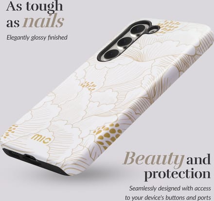 MIO MagSafe Samsung A35 Hoesje Hard Shell Back Cover White Roses