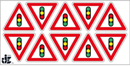 Verkeerslichten sticker - J32 | 5 cm - 10 stuks per vel