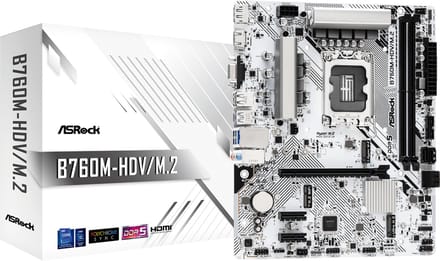ASRock B760M-HDV/M.2 Moederbord - Intel B760 - Intel LGA1700 - DDR5 RAM - Micro-ATX