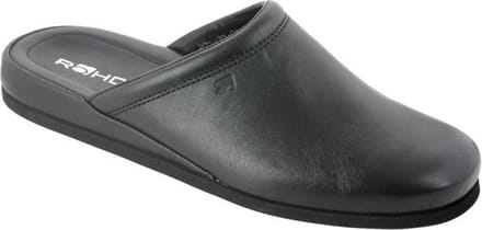 Rohde heren Pantoffels - leer - zwart - 6600-90 - Maat 42