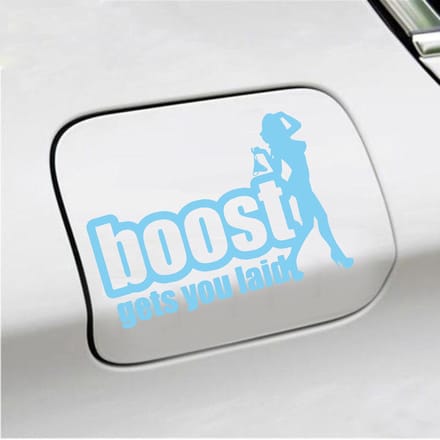 Bumpersticker - Boost Get You Laid - 13 X 18 - Licht Blauw