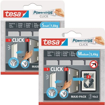 Tesa Powerstrips - Zelfklevende Klittenband Tape - 16 Paar - S+M