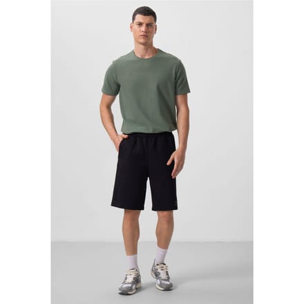 Oversized Katoenmix Breisel Shorts