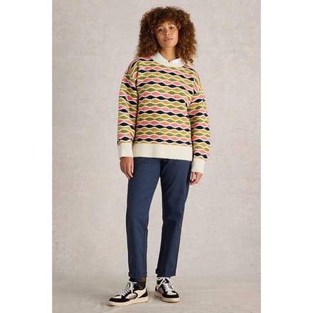 White Stuff Gina Geo Jumper Natural Multi Taglia: 14 | Maglioni a maglia Outlet | Donna