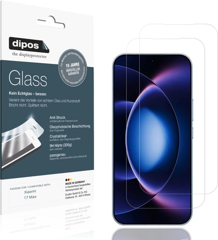 dipos – 2x Pantserfolie geschikt voor Xiaomi 17 Max | 9H Screenprotector