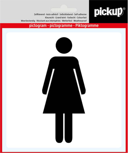 Pickup pictogram Aufkleber 14x14 cm Symbol Frau