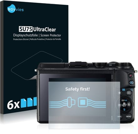 Savvies - Screenprotector voor Canon EOS M3 - Folie Beschermfolie transparant 6 Stuks
