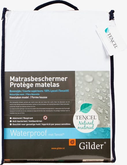Gilder waterdicht Tencel hoeslaken/molton 200cm x 200cm
