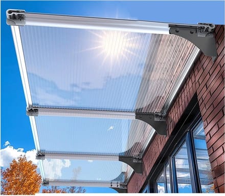 Buitendeur Luifel - Raam Overkapping - Bescherming tegen Weer - Dubbellaags Polycarbonaat - 130x150cm - Transparant
