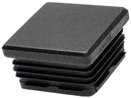 Vierkant insteekdop - 50x50mm - 4 stuks - Standaard geribbelde eindkap - Inslagdop - Kunststofdop